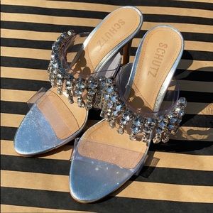 Schutz clear and crystal heels